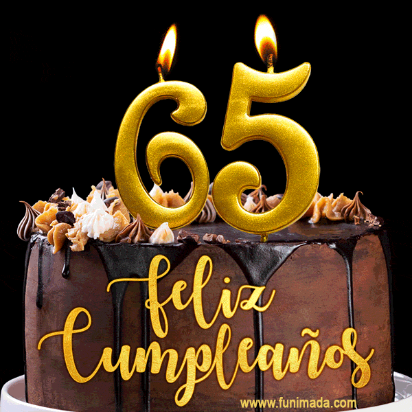 Felices 65 Años - Hermosa imagen de pastel de feliz cumpleaños