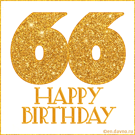 Gold Glitter 66th Birthday GIF