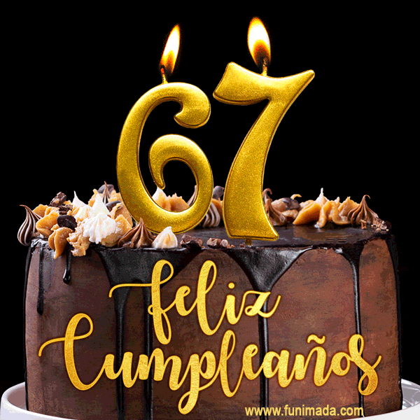 Felices 67 Años - Hermosa imagen de pastel de feliz cumpleaños