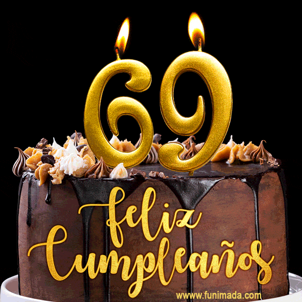 Felices 69 Años - Hermosa imagen de pastel de feliz cumpleaños