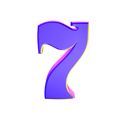 7 (Seven) GIF on Transparent Background