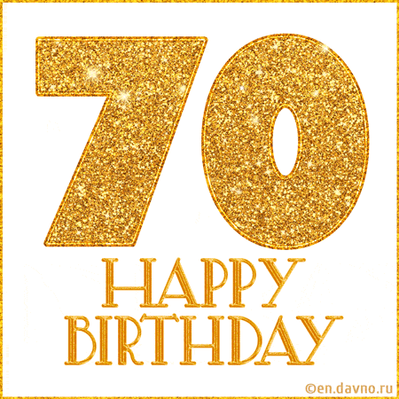 Gold Glitter 70th Birthday GIF
