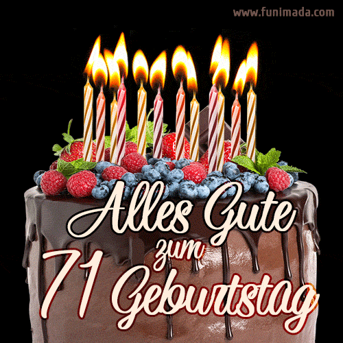 Alles Gute zum 71. Geburtstag Schokoladenkuchen GIF