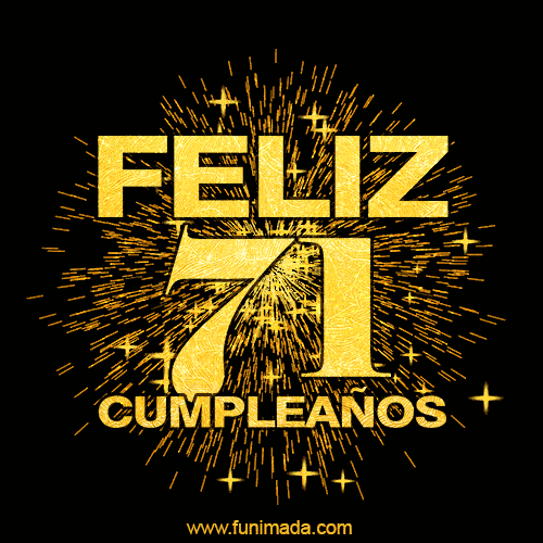 GIF animado para cumpleaños con el número 71 - feliz cumpleaños gif de fuegos artificiales