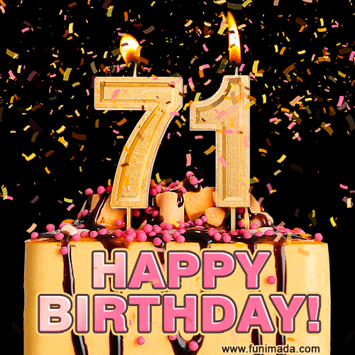 Happy 71st Birthday Cake GIF and Video with sound free download