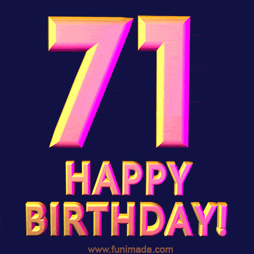 Happy 71st Birthday Cool 3D Text Animation GIF