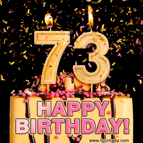 Happy 73rd Birthday Cake GIF and Video with sound free download
