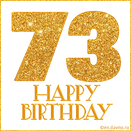 Gold Glitter 73rd Birthday GIF