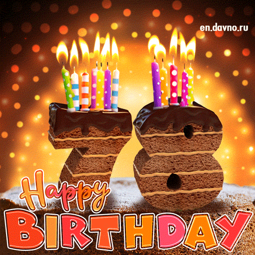 78th Birthday Card - Chocolate Cake and Candles — Download on Funimada.com