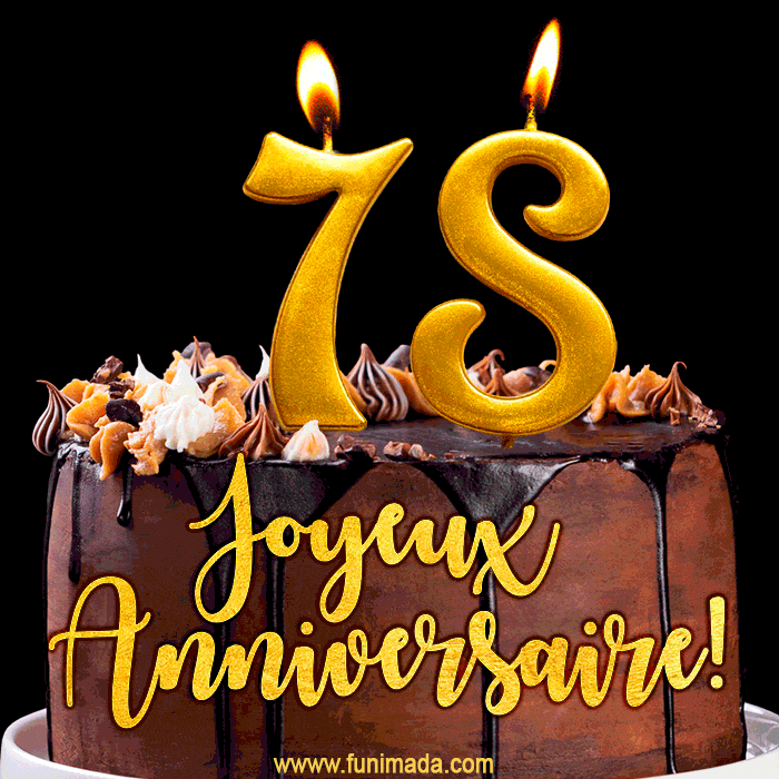 Gâteau d'anniversaire avec bougies GIF – 78 ans