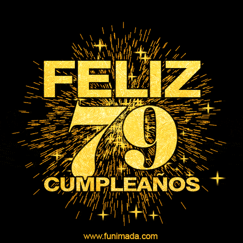GIF animado para cumpleaños con el número 79 - feliz cumpleaños gif de fuegos artificiales