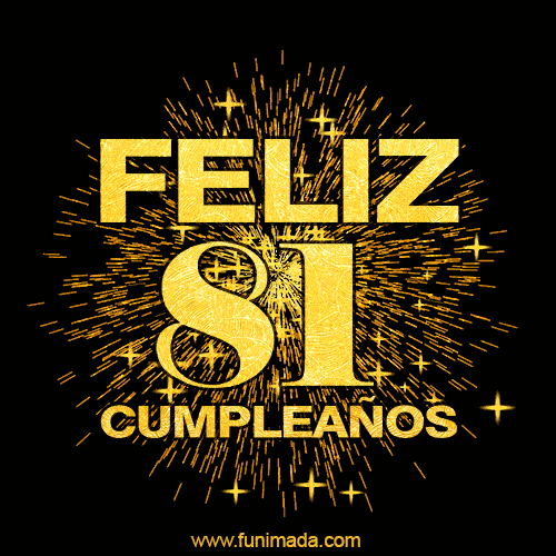 GIF animado para cumpleaños con el número 81 - feliz cumpleaños gif de fuegos artificiales