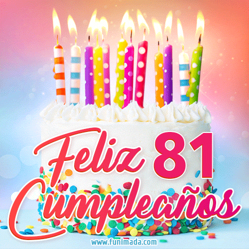 Cumpleaños de 81 - delicioso pastel de cumpleaños con velas