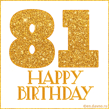 Gold Glitter 81st Birthday GIF