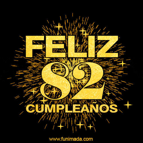 GIF animado para cumpleaños con el número 82 - feliz cumpleaños gif de fuegos artificiales