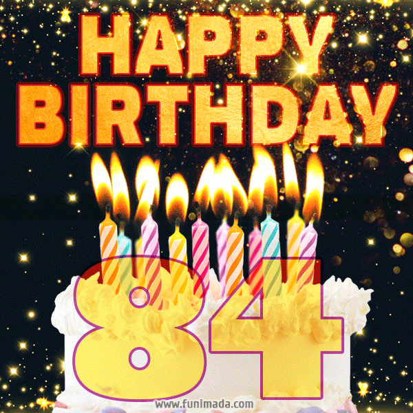 Happy 84th Birthday Cake GIF, Free Download