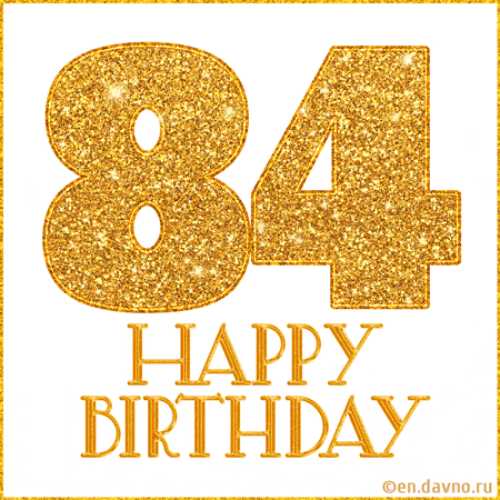Gold Glitter 84th Birthday GIF