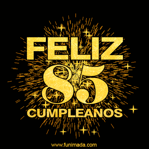 GIF animado para cumpleaños con el número 85 - feliz cumpleaños gif de fuegos artificiales