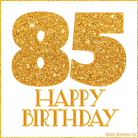 Gold Glitter 85th Birthday GIF
