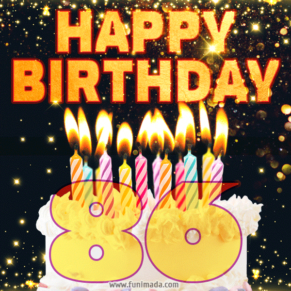 Happy 86th Birthday Cake GIF, Free Download