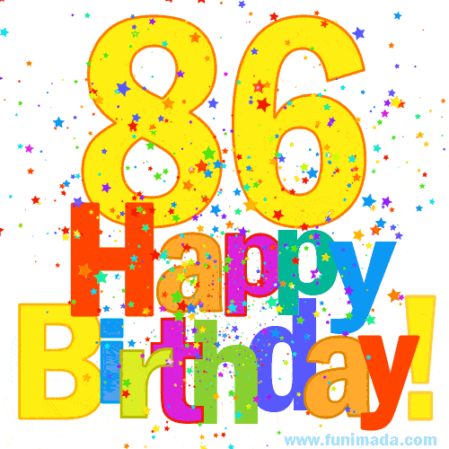 Festive and Colorful Happy 86th Birthday GIF Image