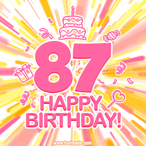 Congratulations on your 87th birthday! Happy 87th birthday GIF, free download.
