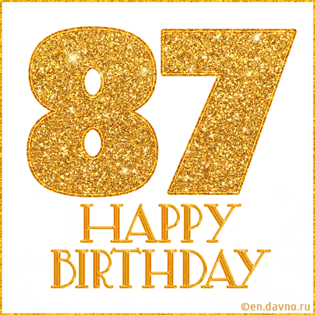 Gold Glitter 87th Birthday GIF