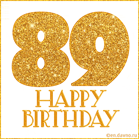Gold Glitter 89th Birthday GIF