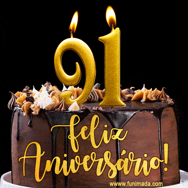 Feliz aniversário de 91 anos - lindo bolo de feliz aniversário