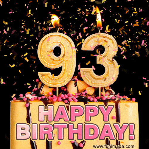 Happy 93rd Birthday Cake GIF and Video with sound free download