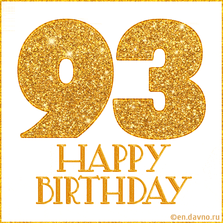 Gold Glitter 93rd Birthday GIF