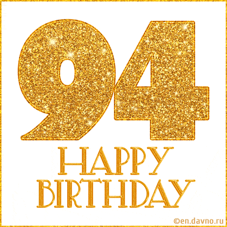 Gold Glitter 94th Birthday GIF