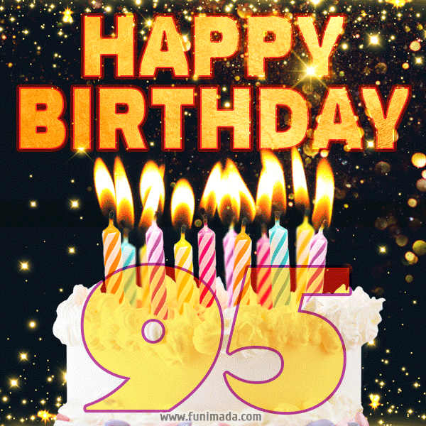 Happy 95th Birthday Cake GIF, Free Download