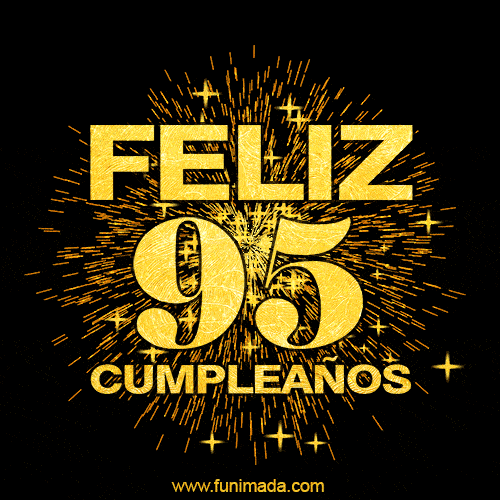 GIF animado para cumpleaños con el número 95 - feliz cumpleaños gif de fuegos artificiales