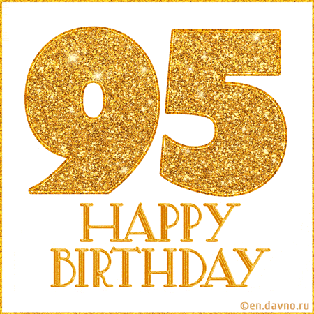Gold Glitter 95th Birthday GIF