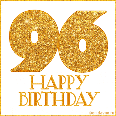 Gold Glitter 96th Birthday GIF