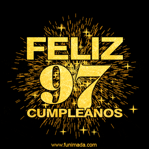 GIF animado para cumpleaños con el número 97 - feliz cumpleaños gif de fuegos artificiales
