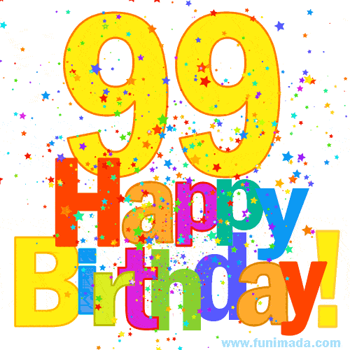 Festive and Colorful Happy 99th Birthday GIF Image