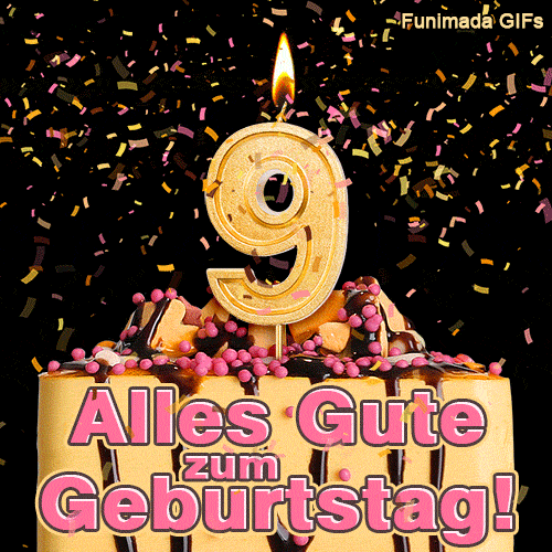 Herzliche W nsche Zum 9 Geburtstag Strahlendes GIF Zum Verschicken 