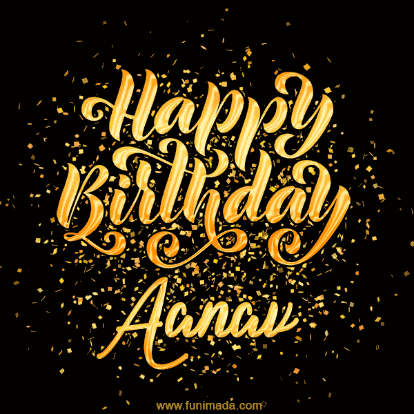 Happy Birthday Card for Aanav - Download GIF and Send for Free