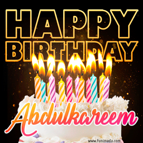 Abdulkareem - Animated Happy Birthday Cake GIF for WhatsApp