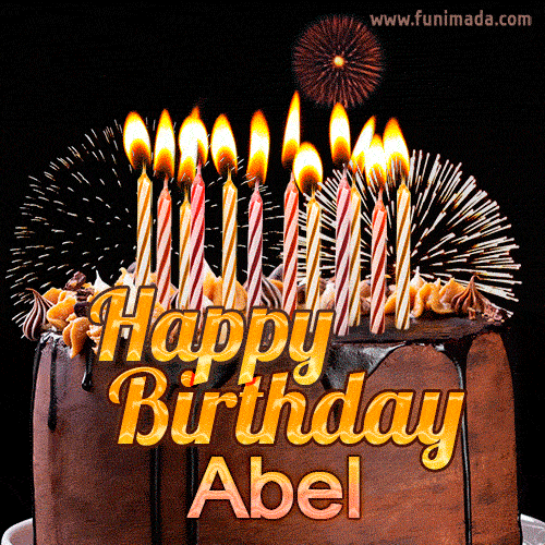 Chocolate Happy Birthday Cake for Abel (GIF)