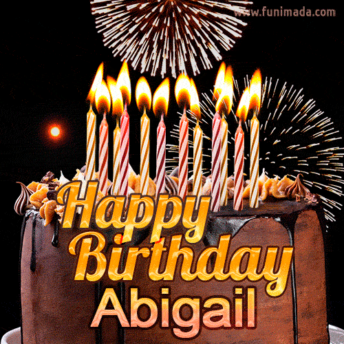 Chocolate Happy Birthday Cake for Abigail (GIF)