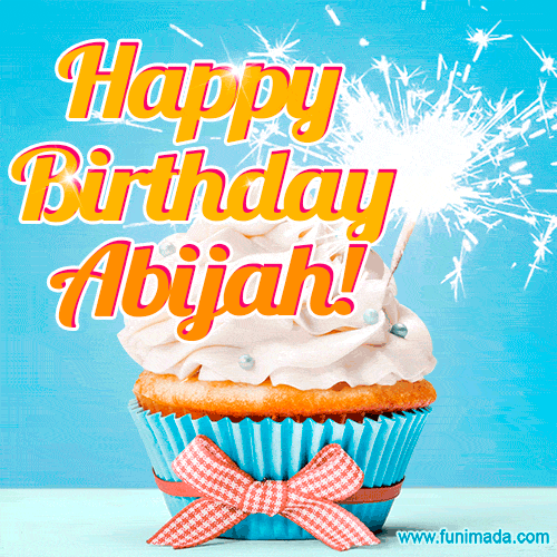 Happy Birthday, Abijah! Elegant cupcake with a sparkler.