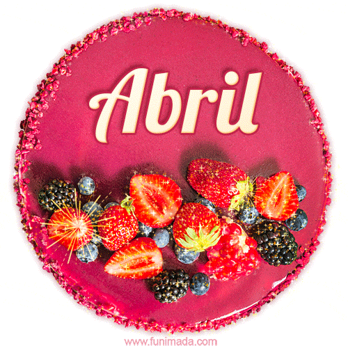 Happy Birthday Cake with Name Abril - Free Download