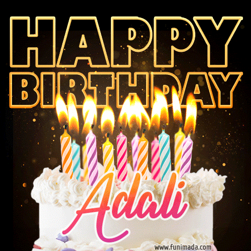 Adali - Animated Happy Birthday Cake GIF Image for WhatsApp
