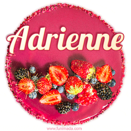 Happy Birthday Cake with Name Adrienne - Free Download