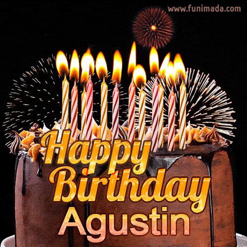 Chocolate Happy Birthday Cake for Agustin (GIF)