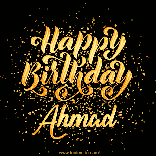 Happy Birthday Card for Ahmad - Download GIF and Send for Free