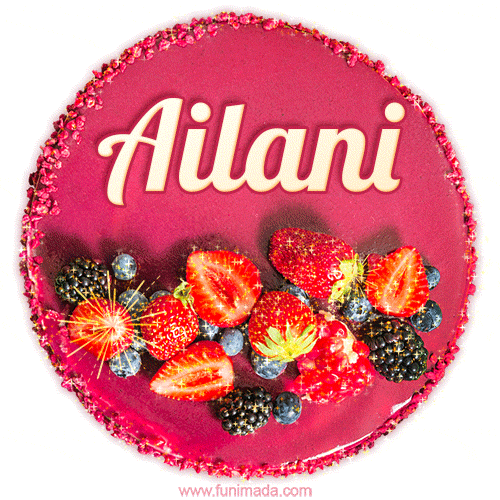 Happy Birthday Cake with Name Ailani - Free Download